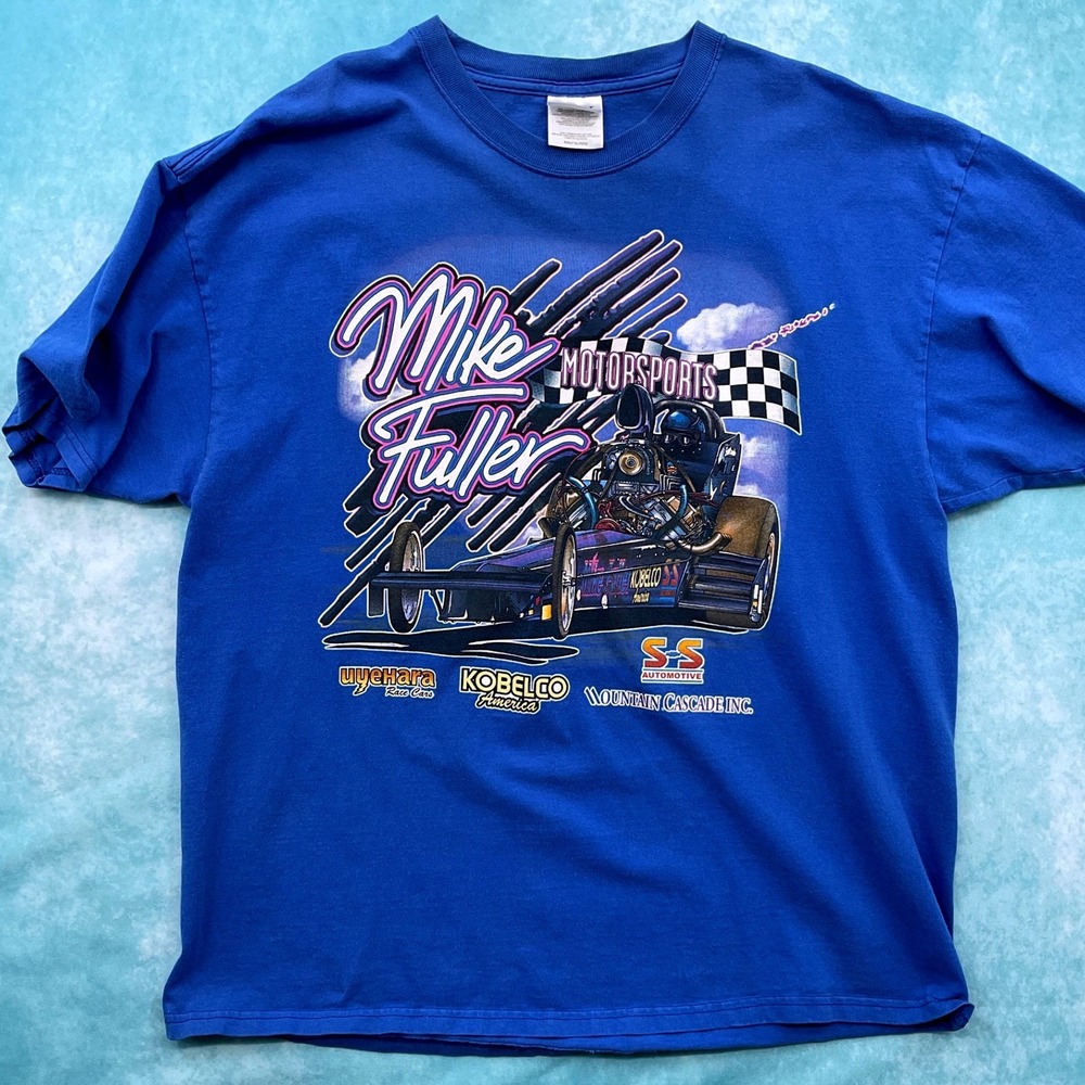 Mike Fuller Motorsports Drag Racing Graphic Tee Mountain Cascade Double Sided